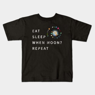 Eat Sleep When Moon Repeat Crypto Currency Blockchain Kids T-Shirt